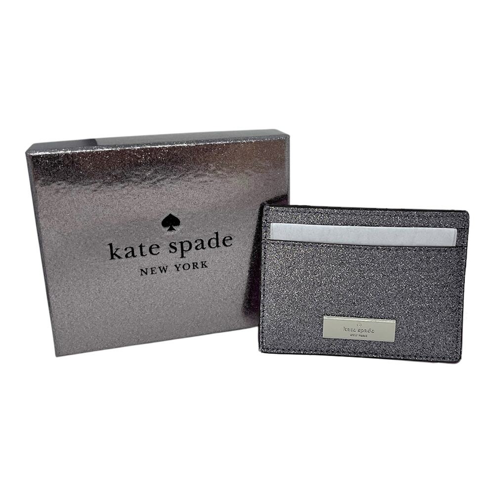 Kate Spade Glitter Wallet Silver Metallic NWT | MSRP $99 | Gift Box